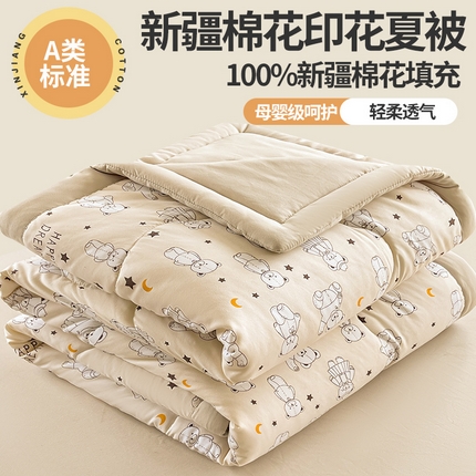 91家纺网 家纺一手货源 找家纺 （总）易博 2025新款100% 棉花小清新双层纱新疆棉夏被夏凉被空调被棉花被（带买家秀）