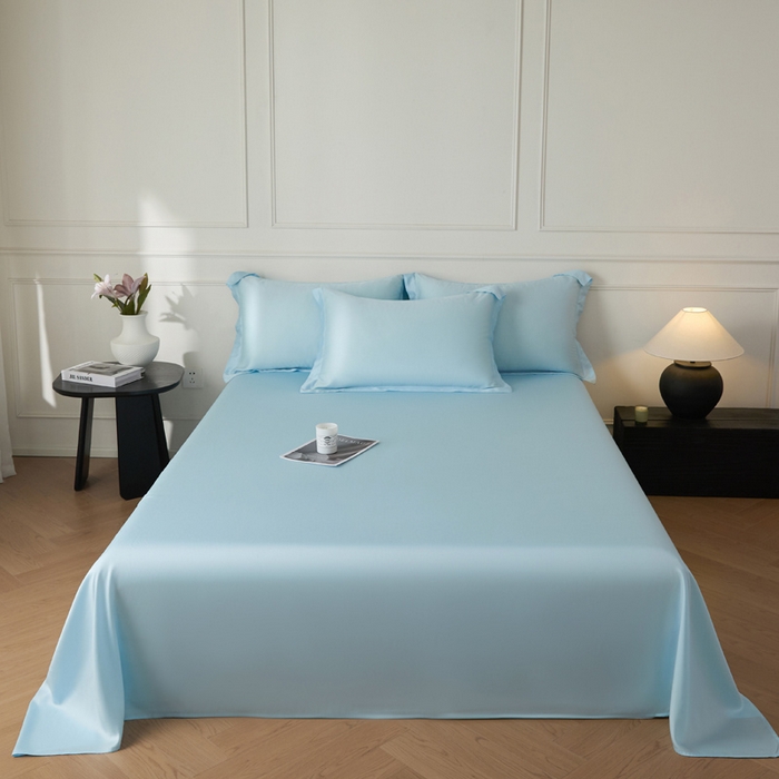 91家纺网 家纺一手货源 找家纺 （总）涵宸 2025新款天丝-天丝棉-纯色单床单-场景1