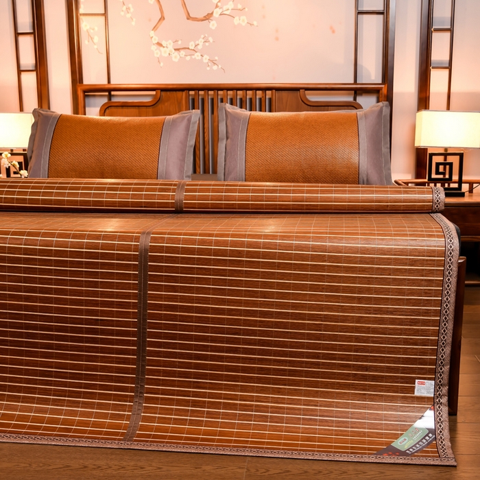 91家纺网 家纺一手货源 找家纺 苏迪凉席竹席2025新款竹席凉席冰丝席碳化双面印花藤草席 碳化岁月