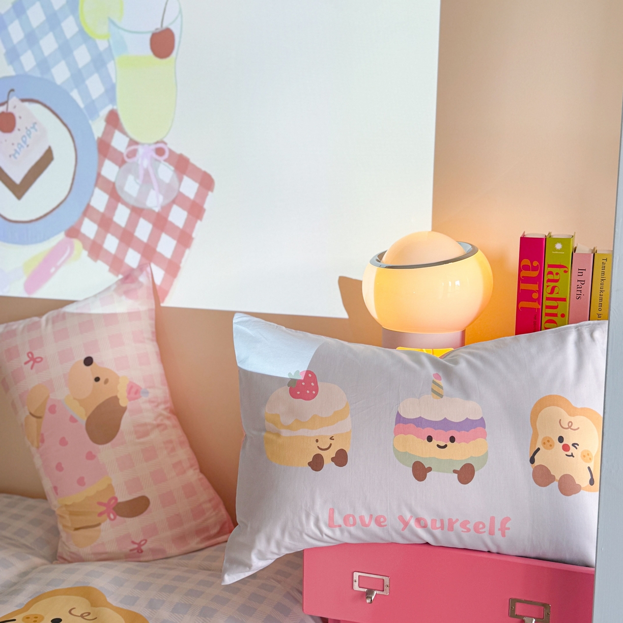 91家纺网 家纺一手货源 找家纺 美乐迪家纺 2025新款大版全棉四件套 蛋糕腊肠狗