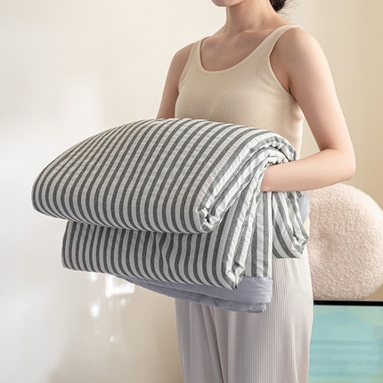 吾诺 2025 色织立体泡泡棉彩虹系列大豆夏被子被芯夏凉被空调被 彩虹-灰