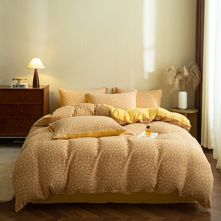 2025新款A类全棉三层纱四件套 花开