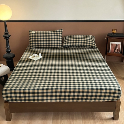 21度C 2025复古风全棉母婴级床笠 夏沫绿