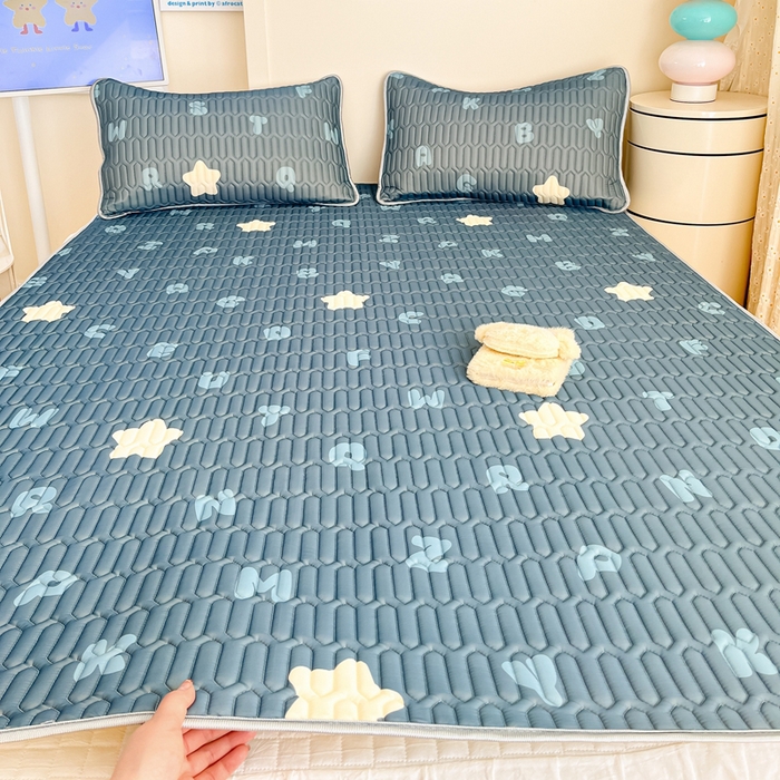 91家纺网 家纺一手货源 找家纺 川悦生活 2025新款小阪凉感丝印花凉席 星星睡了