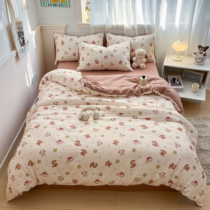 91家纺网 家纺一手货源 找家纺 （总）涵宸家纺 2025新款全棉双层纱印花四件套