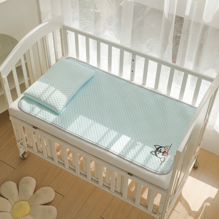 宅部落 2025新款凉感豆豆儿童卡通凉席 哈士奇-淡蓝