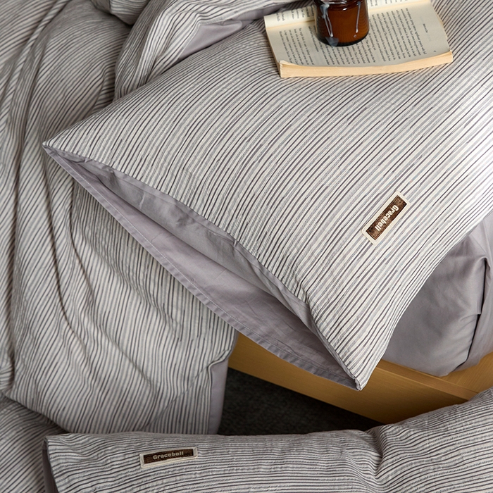 91家纺网 家纺一手货源 找家纺 安莱生活 2025 全棉立体色织提花四件套 摩卡灰