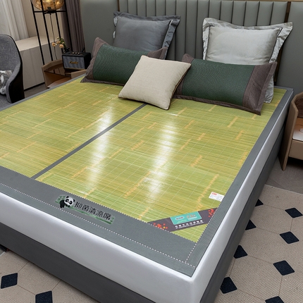 91家纺网 家纺一手货源 找家纺 苏迪凉席竹席2025新款竹席凉席冰丝席碳化双面印花藤草席 清凉生态-绿