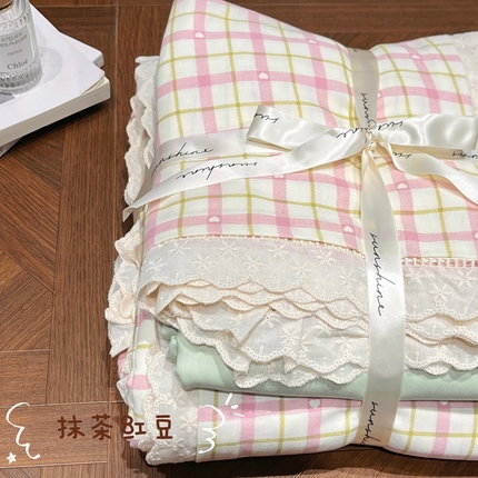 91家纺网 家纺一手货源 找家纺 （总）荣轩家居 2025新款全棉双层纱镂空花边工艺款四件套