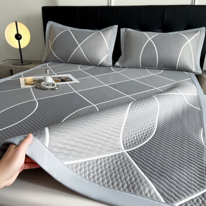 91家纺网 家纺一手货源 找家纺 慕尚家纺 2025新款泡泡大PE提花软席 交织 灰