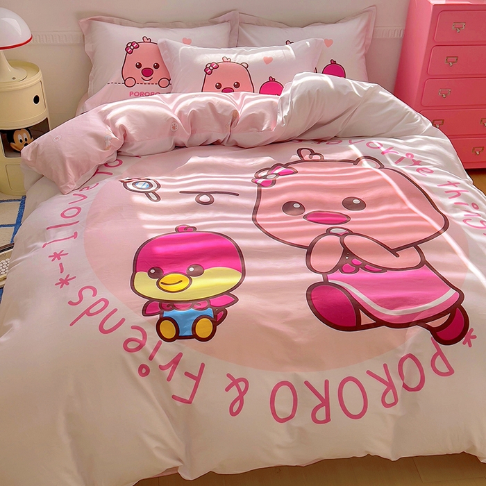 91家纺网 家纺一手货源 找家纺 浩诚 2025新款啵乐乐正版授权全棉纯棉四件套 趣玩时间