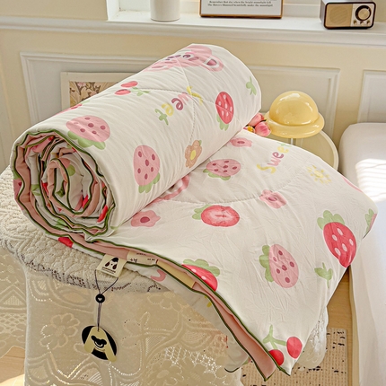 91家纺网 家纺一手货源 找家纺 （总）金蕊阁 2025新款A类水洗双层纱夏被大豆夏被夏凉被空调被