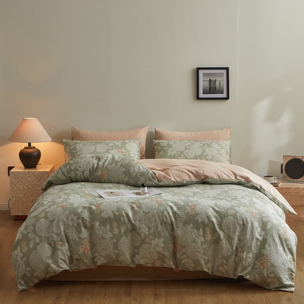 91家纺网 家纺一手货源 找家纺 （总）涵宸家纺 2025新款全棉双层纱印花四件套