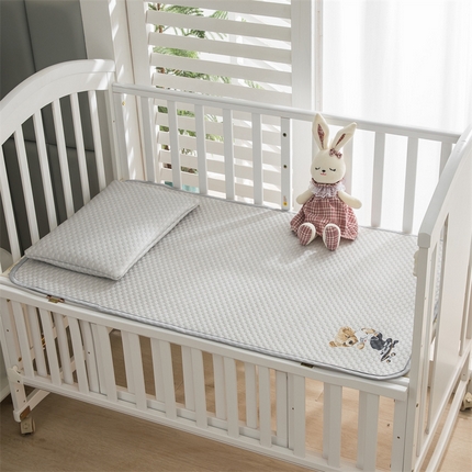 宅部落 2025新款凉感豆豆儿童卡通凉席 滑板熊-灰