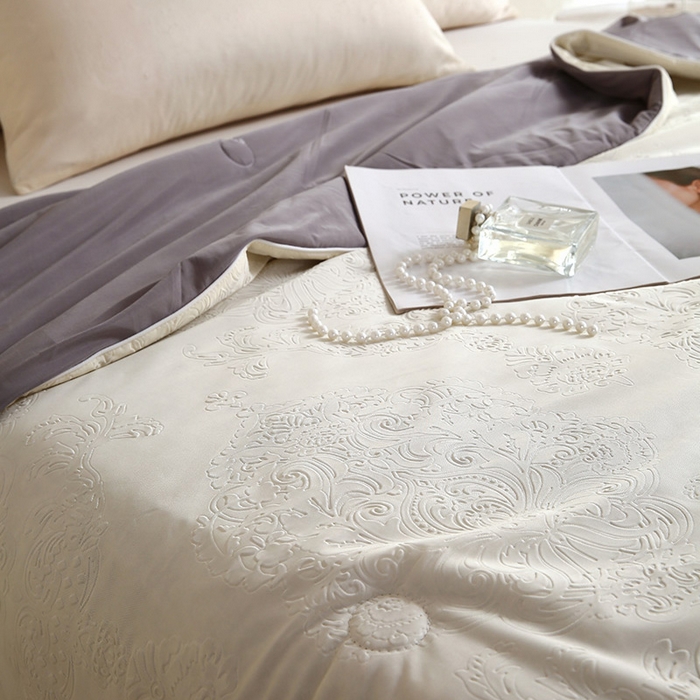 91家纺网 家纺一手货源 找家纺 品乐家纺 2025新款凉感A类可水洗抗菌冰冰被夏被夏凉被空调被被子被芯 冰冰被米纹+灰