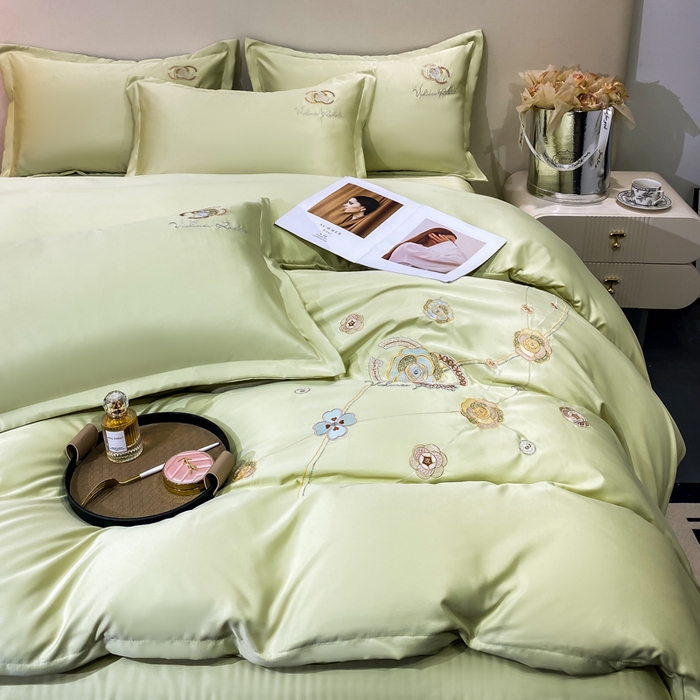 91家纺网 家纺一手货源 找家纺 慧菲 2025新款轻奢水洗天丝四件套-伊恋 伊恋-芥青