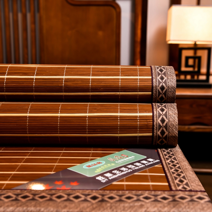 91家纺网 家纺一手货源 找家纺 苏迪凉席竹席2025新款竹席凉席冰丝席碳化双面印花藤草席 碳化岁月