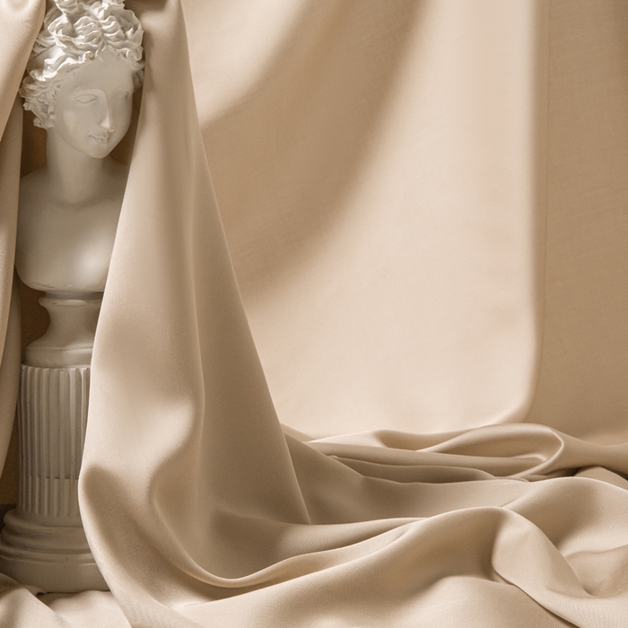 91家纺网 家纺一手货源 找家纺 涵宸 2025新款天丝-天丝棉-纯色单床单-场景2 奶茶杏