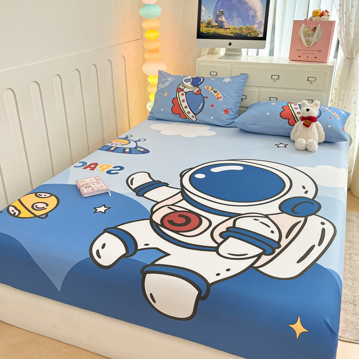 91家纺网 家纺一手货源 找家纺 金爱家2025新款全棉大版印花单品系列-纯棉太空人 单品-星球太空人