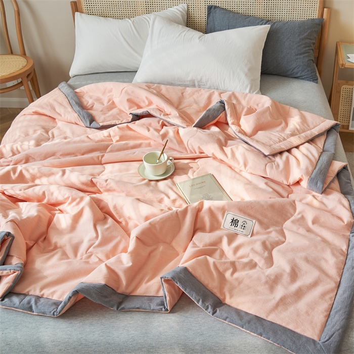 91家纺网 家纺一手货源 找家纺 金鹰 2025新款A类纯棉水洗棉色织棉花夏被全棉空调被夏凉被 优雅玉