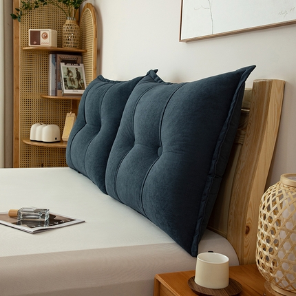沐沐家纺 2026新款雪尼绒纯色靠枕 深海蓝