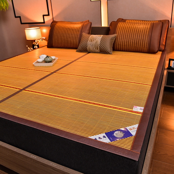 91家纺网 家纺一手货源 找家纺 苏迪凉席竹席2025新款竹席凉席冰丝席碳化双面印花藤草席 精品羊毛丝