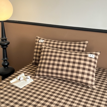 21度C 2025复古风全棉A类枕套 夏沫咖