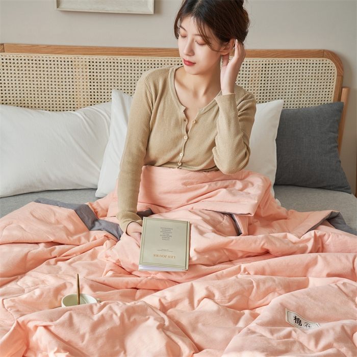 91家纺网 家纺一手货源 找家纺 金鹰 2025新款A类纯棉水洗棉色织棉花夏被全棉空调被夏凉被 优雅玉