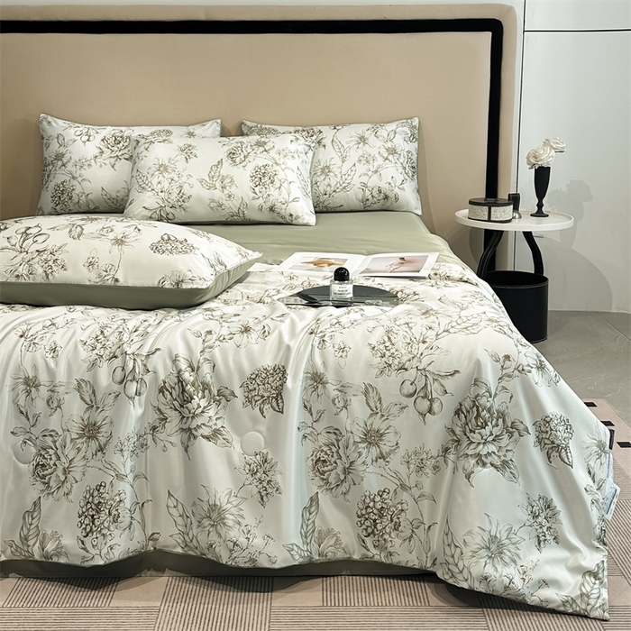 91家纺网 家纺一手货源 找家纺 笙意家纺  2025新款水洗真丝数码印花暗盒款夏被 时宜