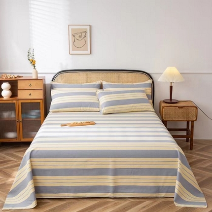 91家纺网 家纺一手货源 找家纺 望淮家纺 2025新款老粗布凉席床单三件套 温馨