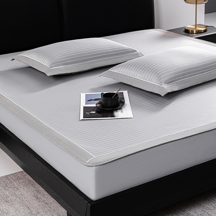 小牛席业 2025新款新款无印风纯色凉感冰丝席系列-床笠款 灰色