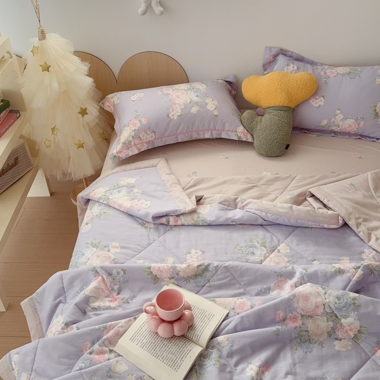 91家纺网 家纺一手货源 找家纺 于果 2025新款全棉纯棉夏被夏凉被空调被四件套 梦柔