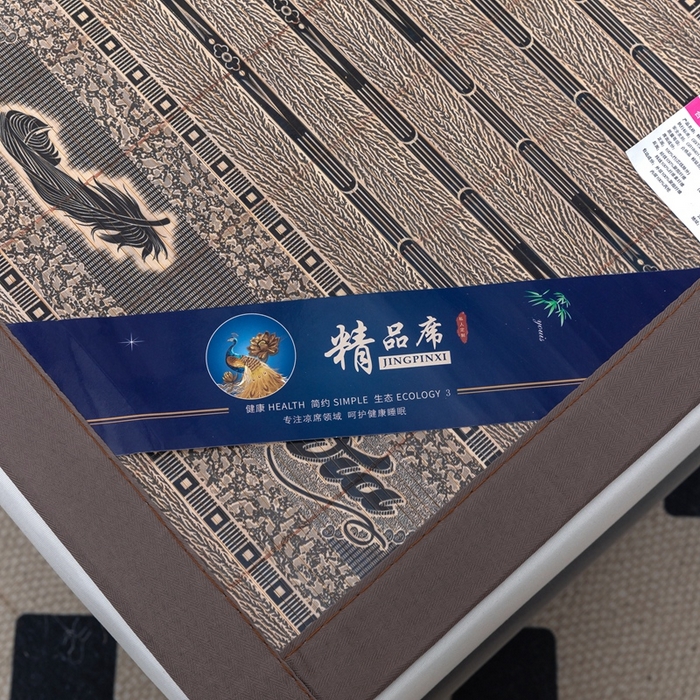 91家纺网 家纺一手货源 找家纺 苏迪凉席竹席2025新款竹席凉席冰丝席碳化双面印花藤草席 北欧印象-灰