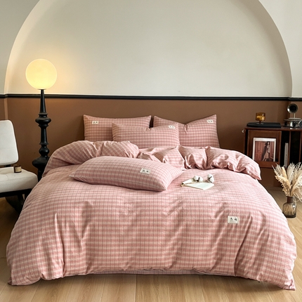 21度C 2025复古风全棉A类母婴级四件套 日落红