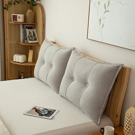 沐沐家纺 2026新款雪尼绒纯色靠枕 浅中灰