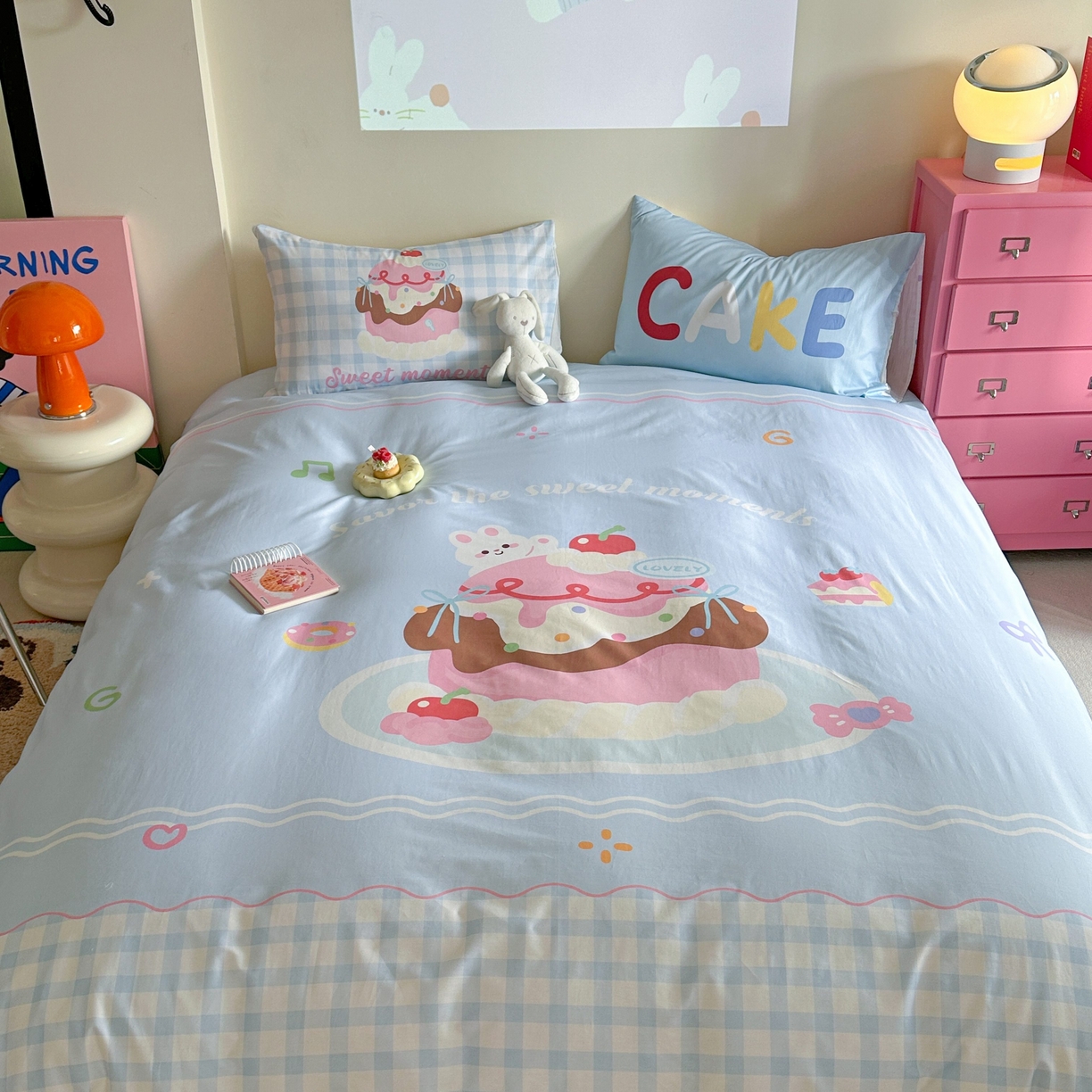 91家纺网 家纺一手货源 找家纺 美乐迪家纺 2025新款大版全棉四件套 甜蜜蛋糕