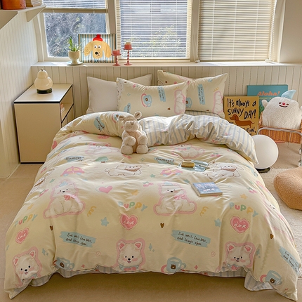 麦伦家居 2025新品 全棉卡通小清新跑量款系列四件套 萌趣乐园