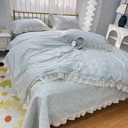 91家纺网 家纺一手货源 找家纺 （总）暖居 2025春夏款高温砂洗棉花床盖三件套被套四件套同款纯棉夏被空调被四季