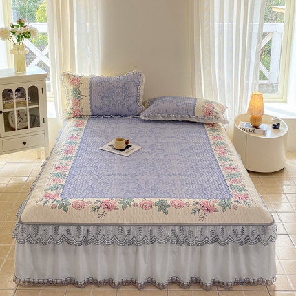 91家纺网 家纺一手货源 找家纺 （总）麋兔 2026新款冰丝床裙乳胶凉席【控价】