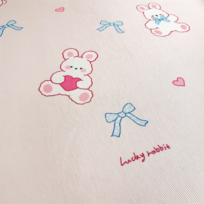 91家纺网 家纺一手货源 找家纺 雯豆2025夏季新品冰藤印花凉席三件套平铺绑带款冰丝凉席三件套 冰藤席-绑带款-爱心兔