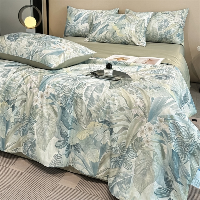 91家纺网 家纺一手货源 找家纺 笙意家纺  2025新款水洗真丝数码印花暗盒款夏被 清墨