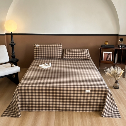 21度C 2025复古风全棉A类母婴级床单 夏沫咖