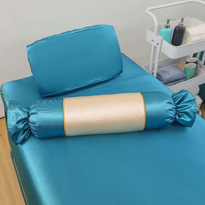 91家纺网 家纺一手货源 找家纺 芙怡 2025春夏新款8028款冰丝绒美 容床罩-一字绣系列 一字绣-宝蓝