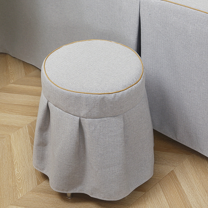 91家纺网 家纺一手货源 找家纺 芙怡 2025春夏新款8023款棉麻绒贴花美 容床罩-花漾系列 花漾-灰