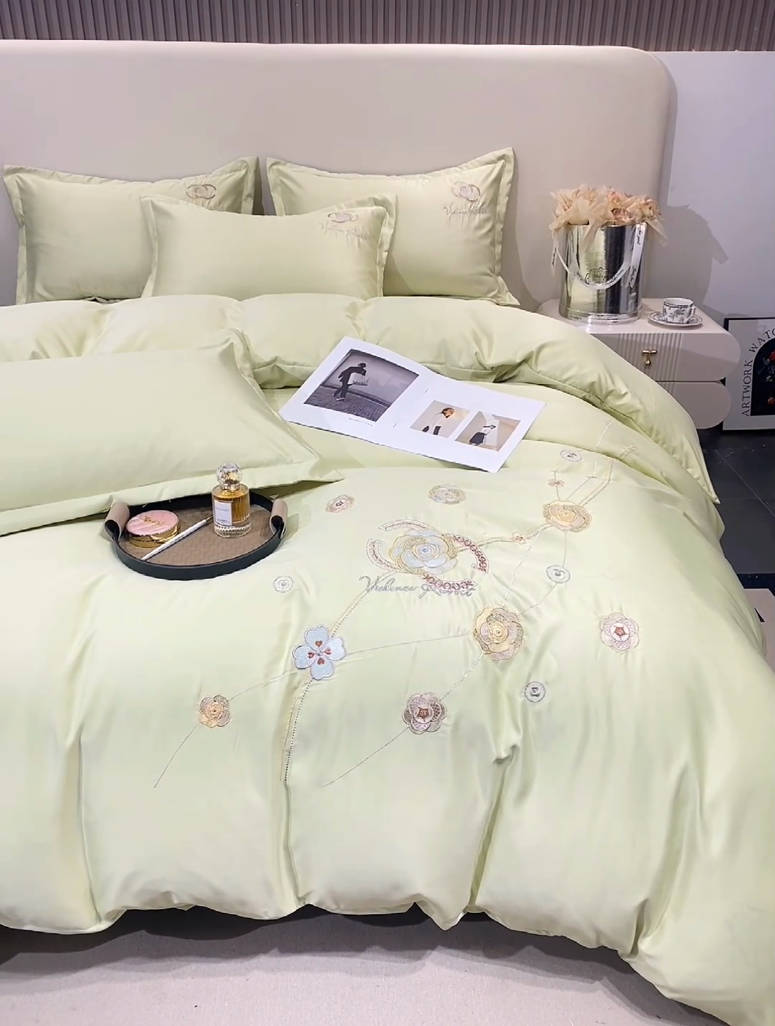 91家纺网 家纺一手货源 找家纺 （总）慧菲 2025新款轻奢水洗天丝四件套-伊恋