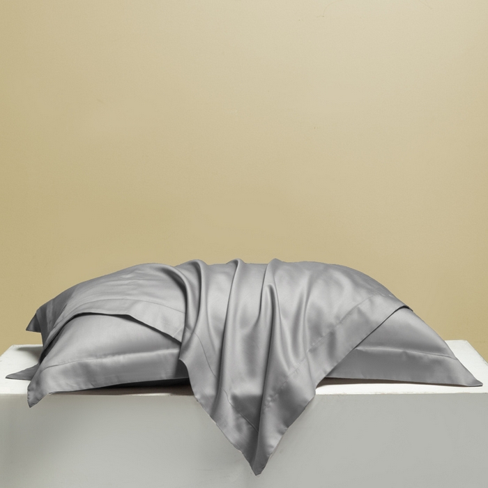 91家纺网 家纺一手货源 找家纺 涵宸家纺  2025新款天丝-天丝棉-纯色单枕套-场景2 枕套-星夜灰