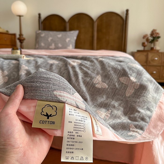 91家纺网 家纺一手货源 找家纺 （总）吾诺 2025 全棉色织提花三层纱大豆夏被全棉夏被子被芯空调被夏凉被