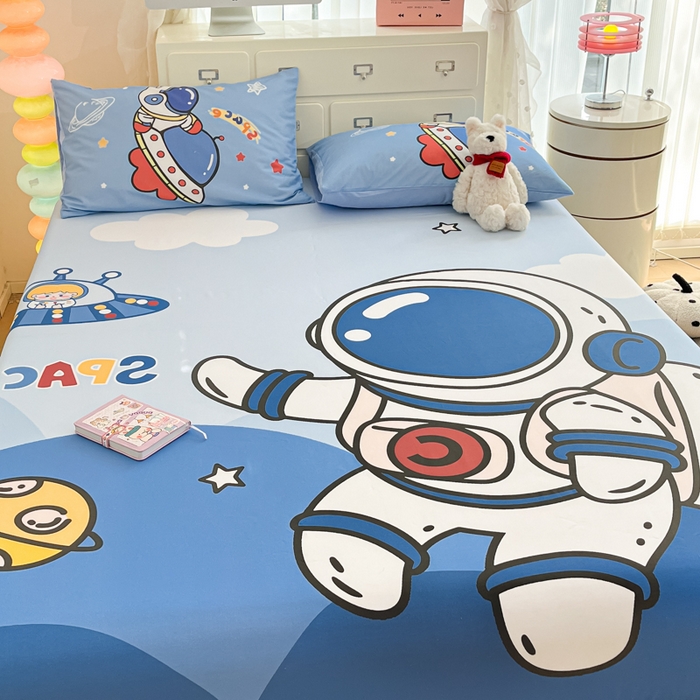 91家纺网 家纺一手货源 找家纺 金爱家2025新款全棉大版印花单品系列-纯棉太空人 单品-星球太空人