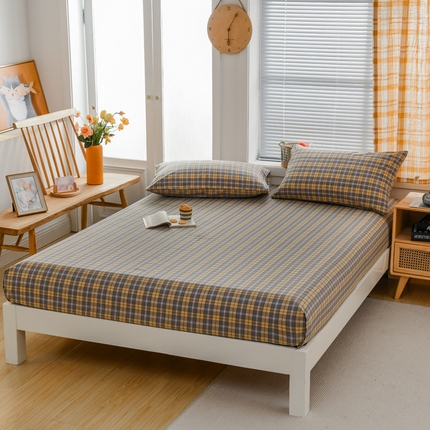 91家纺网 家纺一手货源 找家纺 （总）柠萌家居 2025新款A类全棉色织水洗棉单床笠