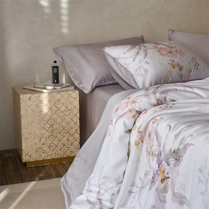 91家纺网 家纺一手货源 找家纺 时年家纺 2025新款莱赛尔天丝印花系列四件套烟花间